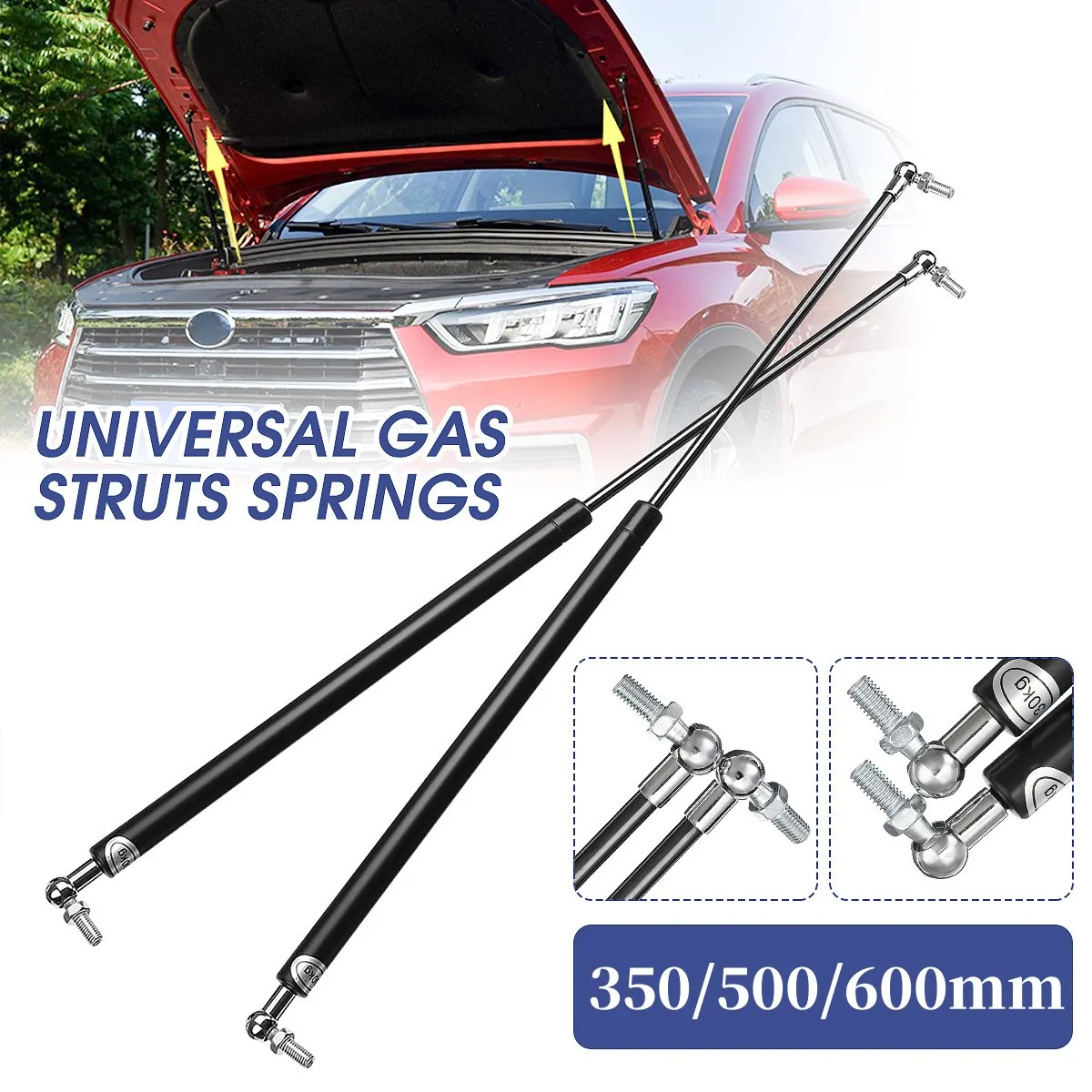 

2X 300N 350/500mm Universal Car Struts Front Cover Bonnet Hood Rear Trunk Tailgate Boot Shock Lift Strut Support Bar Spring
