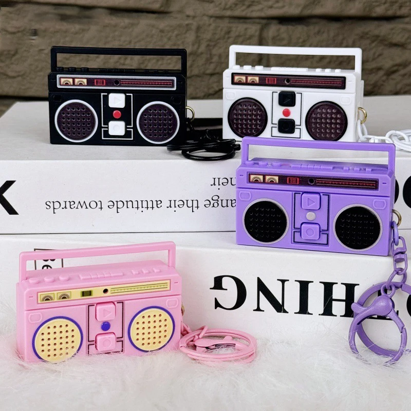 Mini Retro Recorder Keychain Can Record And Play Music Fun Music Box Pendant Personalized Couple Gift