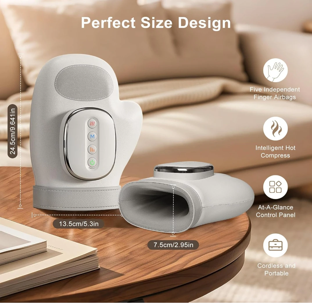 

Hand Massager with Airbag Compression Finger Wrist Palm Massage Machine Vibration Glove for Hand Muscle Relax Gift for Men Women