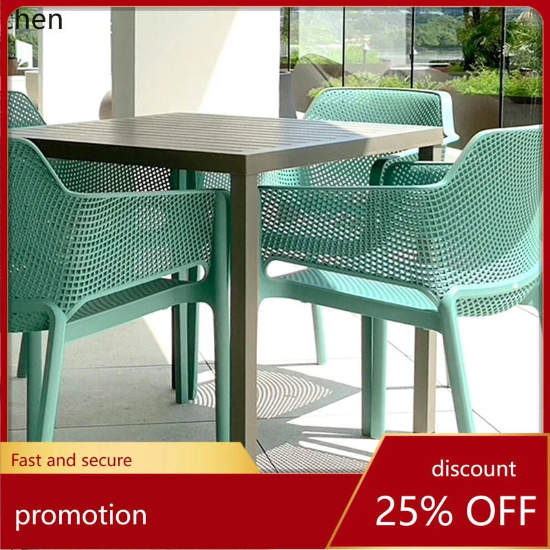 

HT outdoor table and chair combination garden courtyard villa terrace balcony outdoor solid color square table