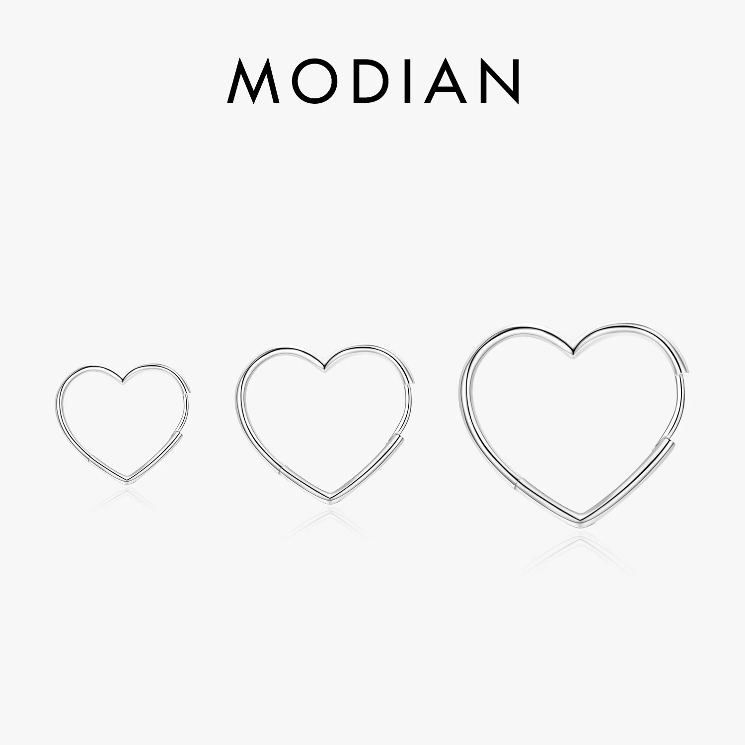 Modian oryginalna 925 srebro błyszczące serca kolczyki koła dla kobiet prezent prosty kolczyk moda Korea styl biżuteria Bijoux