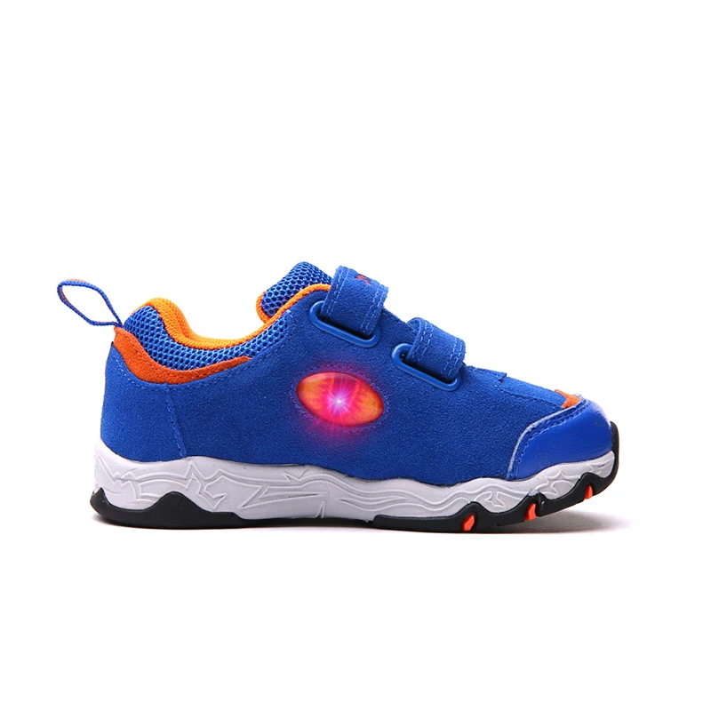 EXDINO Children's Shoes Dinosaur LED Glowing Sneakers Boys Autumn Super Leather Litte Kids Outdoor Runnning Sports Shoes Fashion