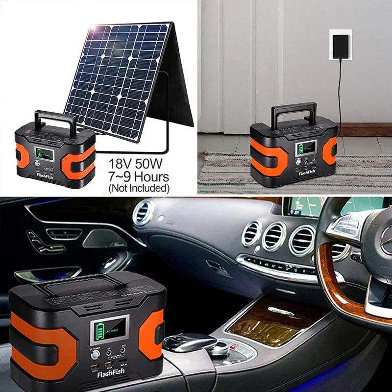 166Wh Solar Power Station CPAP Battery 45A 110V Solar Generator AC DC for Camping Home Emergency Backup Power Supply Power Bank
