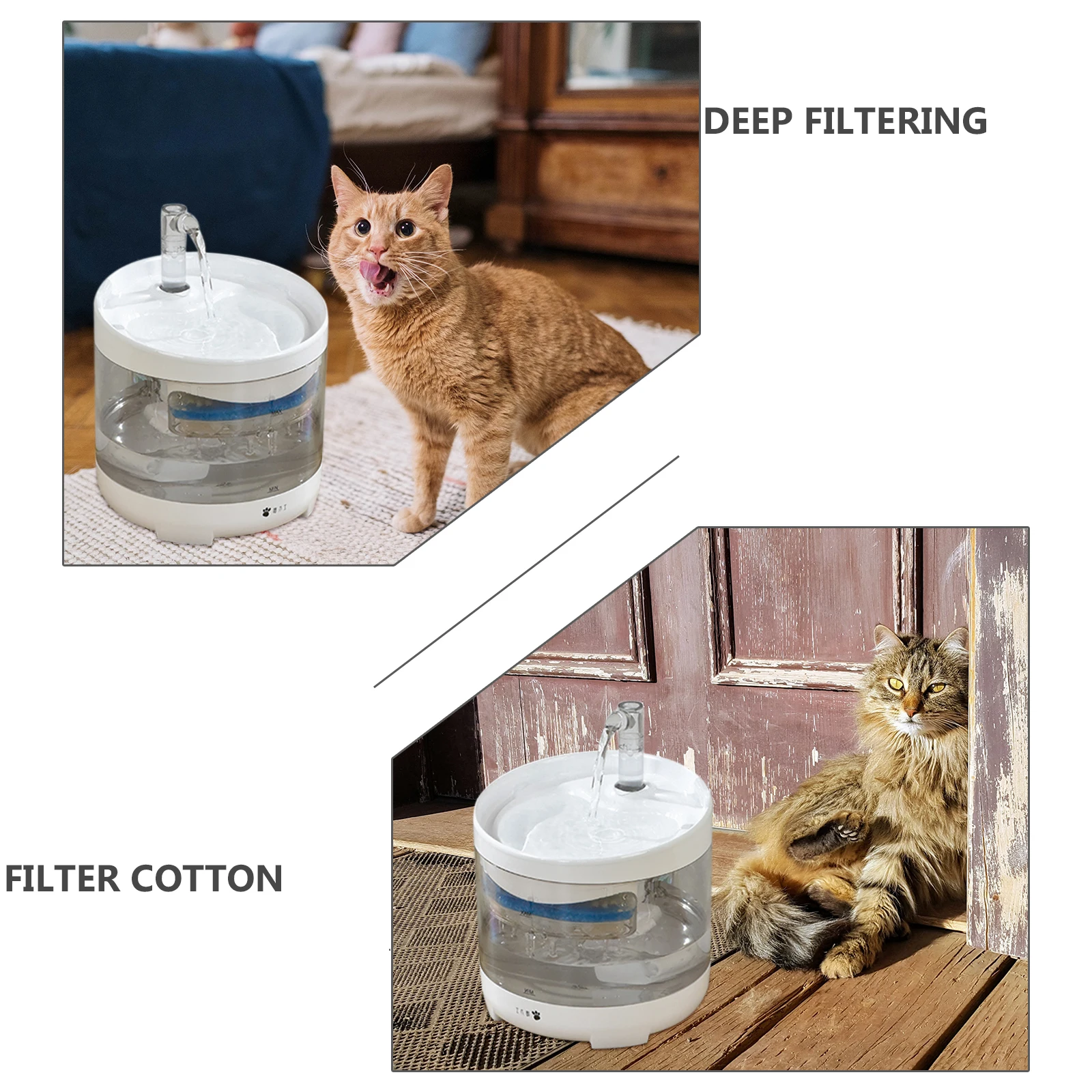 

4 Pcs Pet Fountain Filter Cotton Water Dispenser Feeder Replacement Chlorine Hair Residue Odor Soften Pet Bowl Accessories