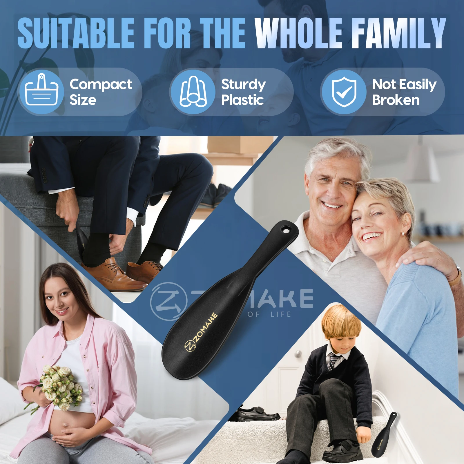 جديد أبواق الأحذية المهنية البلاستيك ملعقة الحذاء السفر الحذاء الحذاء رافع 19 سنتيمتر مرنة قوي زلة رافع إكسسوارات أحذية