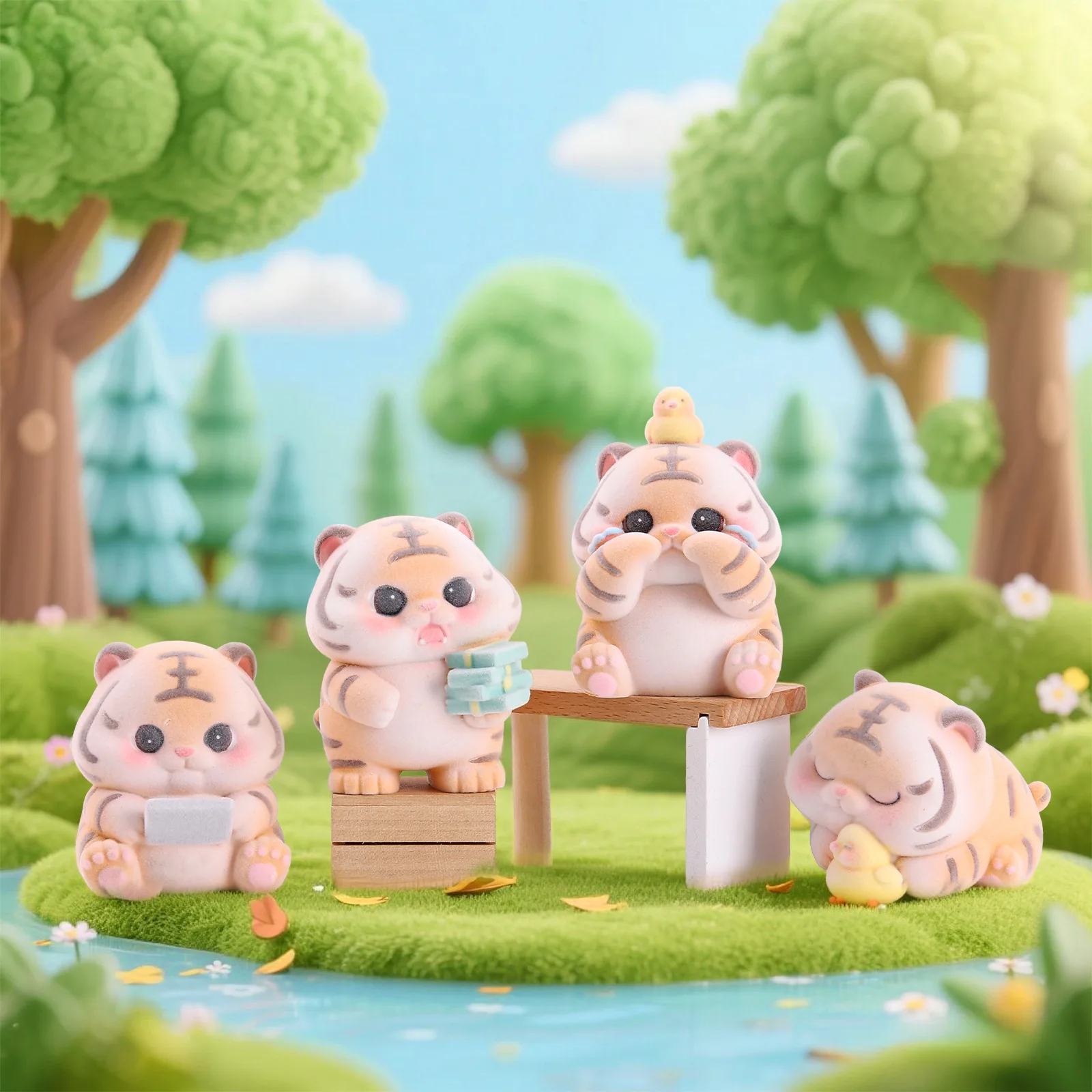 

Глупый тигр, мультяшная фигурка, слепая коробка, модная настольная декоративная игрушка, коллекционная оптовая продажа, ручная работа, настраиваемый подарок-сюрприз