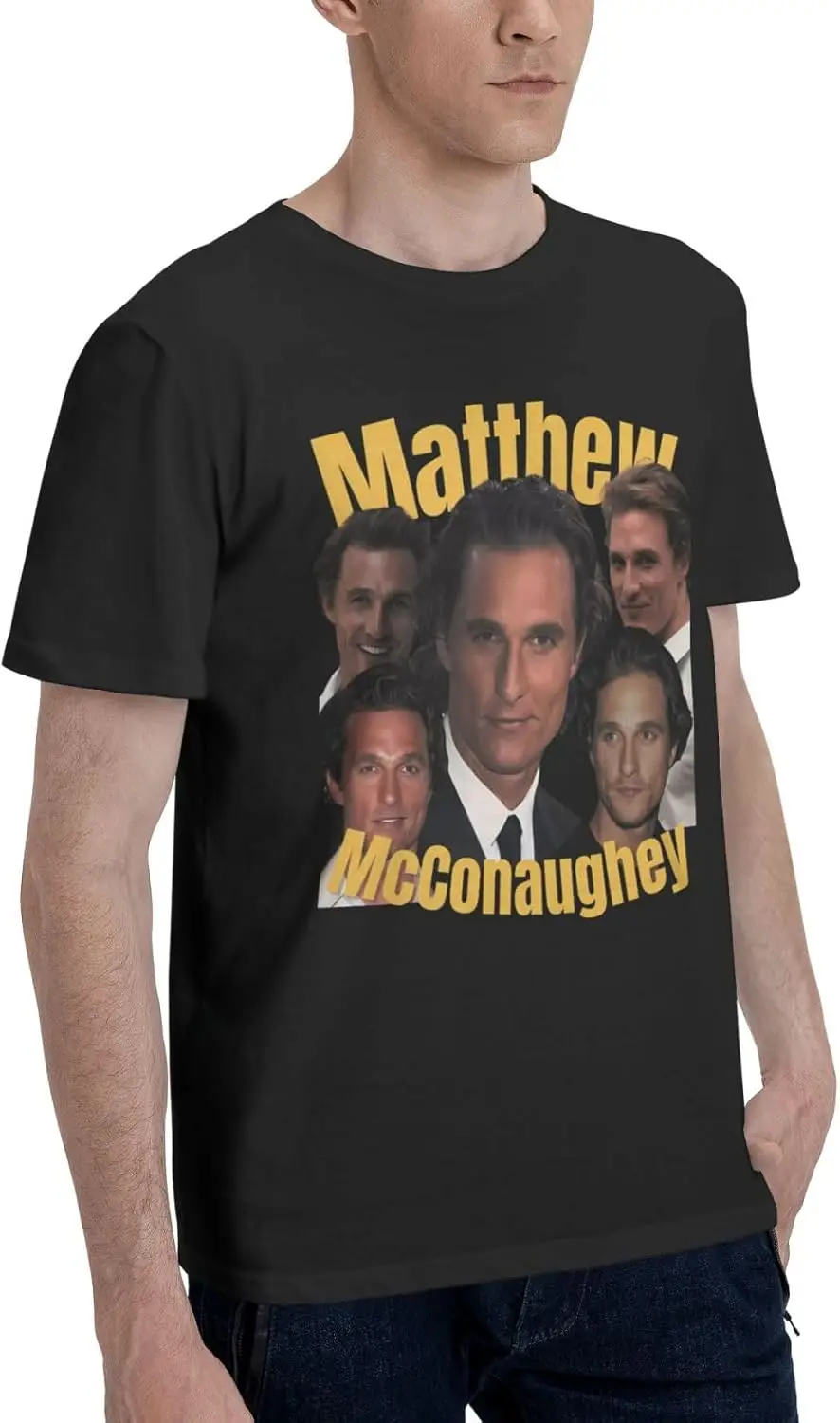 Matthew McConaughey T Shirt Men's Summer Short Sleeve T-Shirt Crewneck Casual Tee