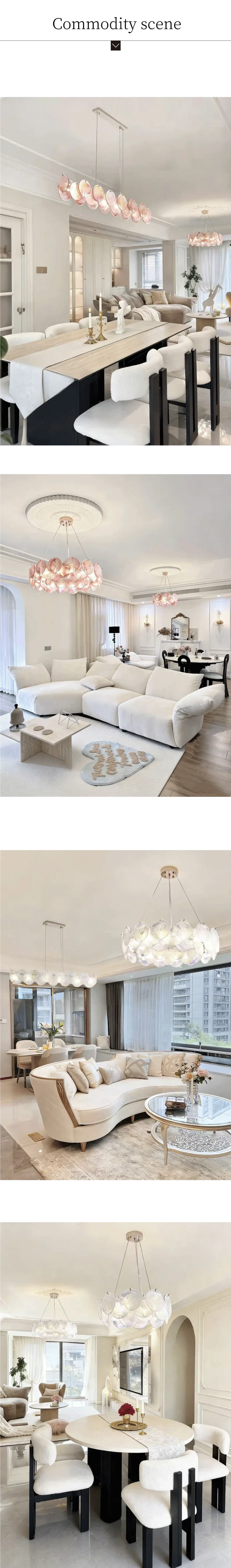 Colorful Glass LED Pendant Lights French Living Room E14