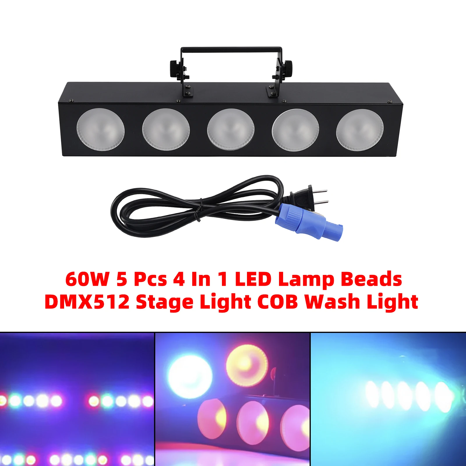 

60 Вт 5 шт. 4 в 1 светодиодные лампы с бусинами DMX512 сценический светильник COB Wash Light для DJ Party