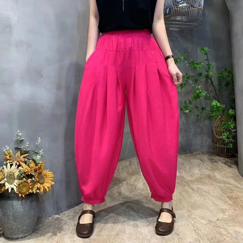 

New Summer Women's Pants Bloomers Loose Fashion Harlen High Waist Pants High Nine-point Thin Casual Pants Square