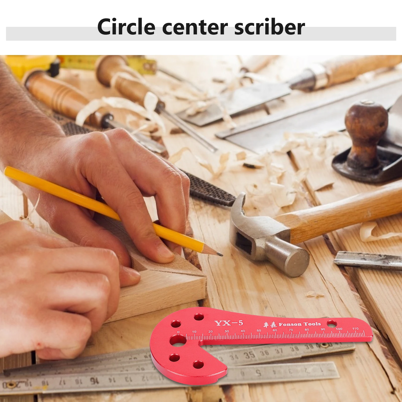 

Aluminum Alloy Center Scribe 45 Degree Woodworking Marking Tool High Precision Measuring Square Parallel Lines DIY Professional