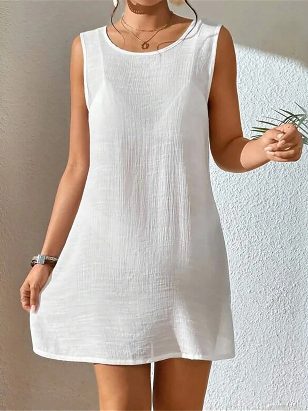 Túnica de malha de crochê sem encosto para mulheres, encobrir praia, vestido de praia sexy, moda praia, capa feminina, 5 cores, K5620, 2024