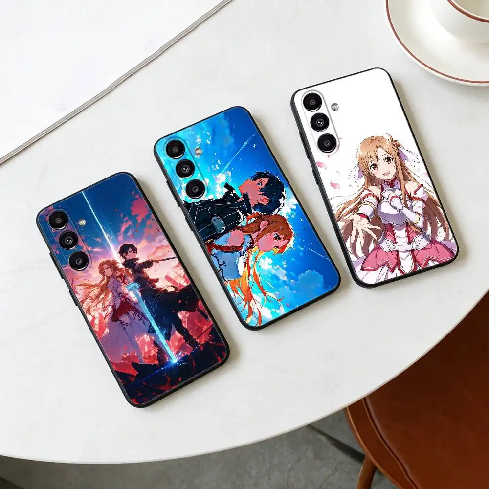 

A-Asuna Anime K-Kirito Phone Case For Samsung Galaxy A91,80,73,72 ,71,53,52,32 ,31,22,21s,20,Soft Black Case
