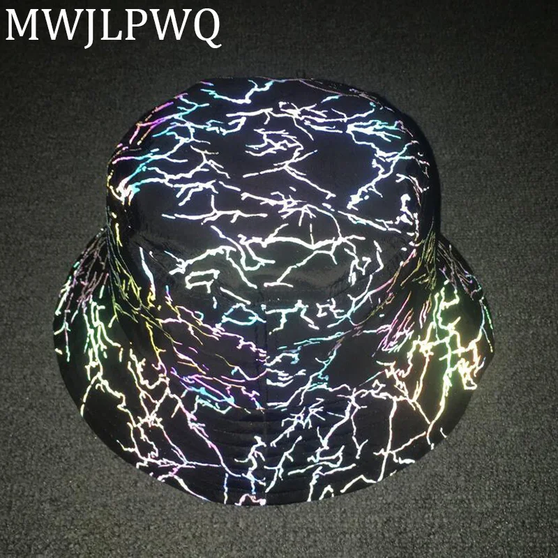 

MWJLPWQ Color Printed Reflective Fisherman's Hat High Street Y2K Male Outdoors Fashion Casual Men's Tops 2025 Autumn New 010440