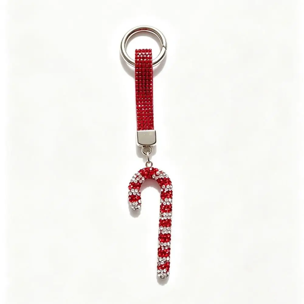 Niedlicher Elch-Strass-Weihnachts-Schlüsselanhänger, Weihnachtsbaum-Gehstock, Metall-Weihnachtsanhänger, Dekoration, Gehstock, Weihnachtstaschenanhänger, Weihnachtsgeschenke – Detail 8