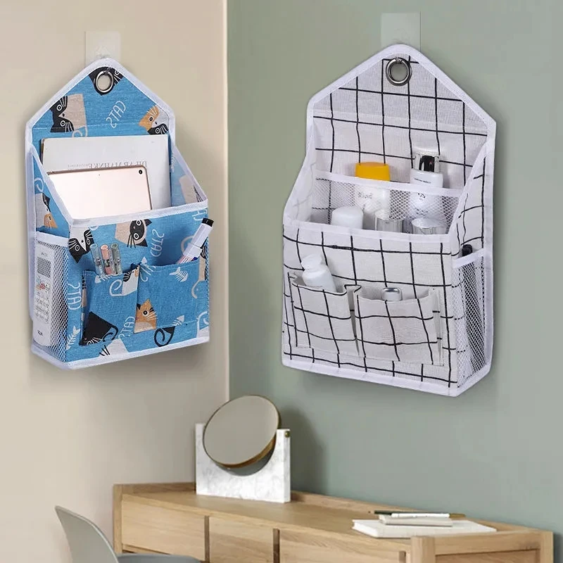 Student Dormitory Upper Bunk Bedside Hanging Bag Cartoon Printing Pattern Storage Hanging Bag Door Rear Sundries Storage Bag