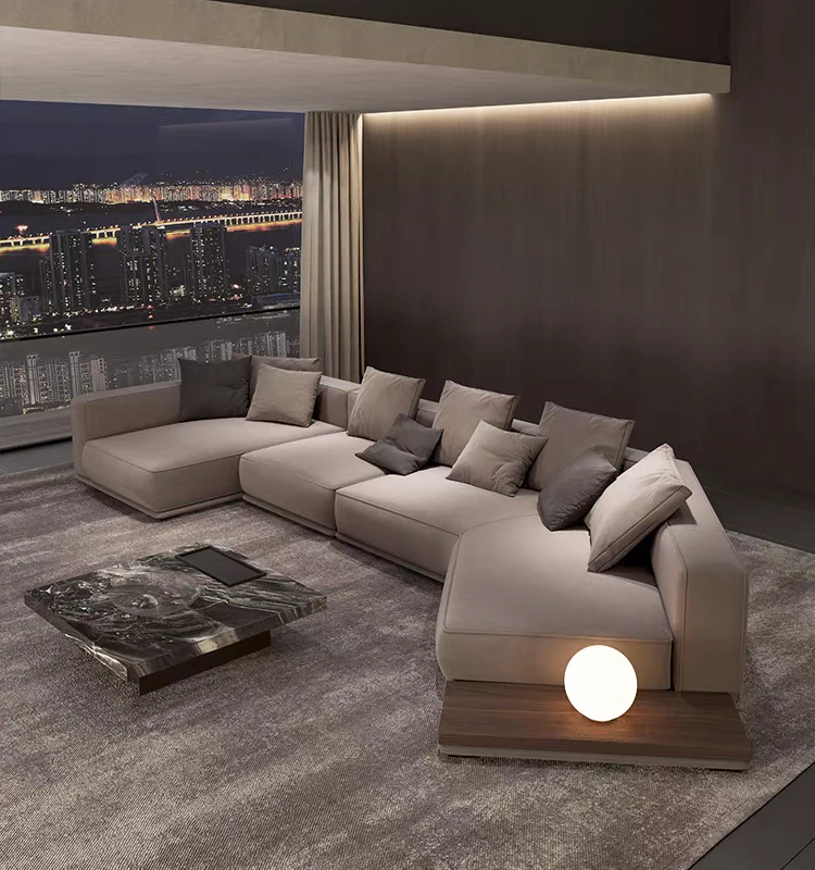 

xx-Italian Furniture Design L Shape Fabric Sofa Set Designs Living Room Sectional Couch Sofa Modern Soft Combination Sofa&