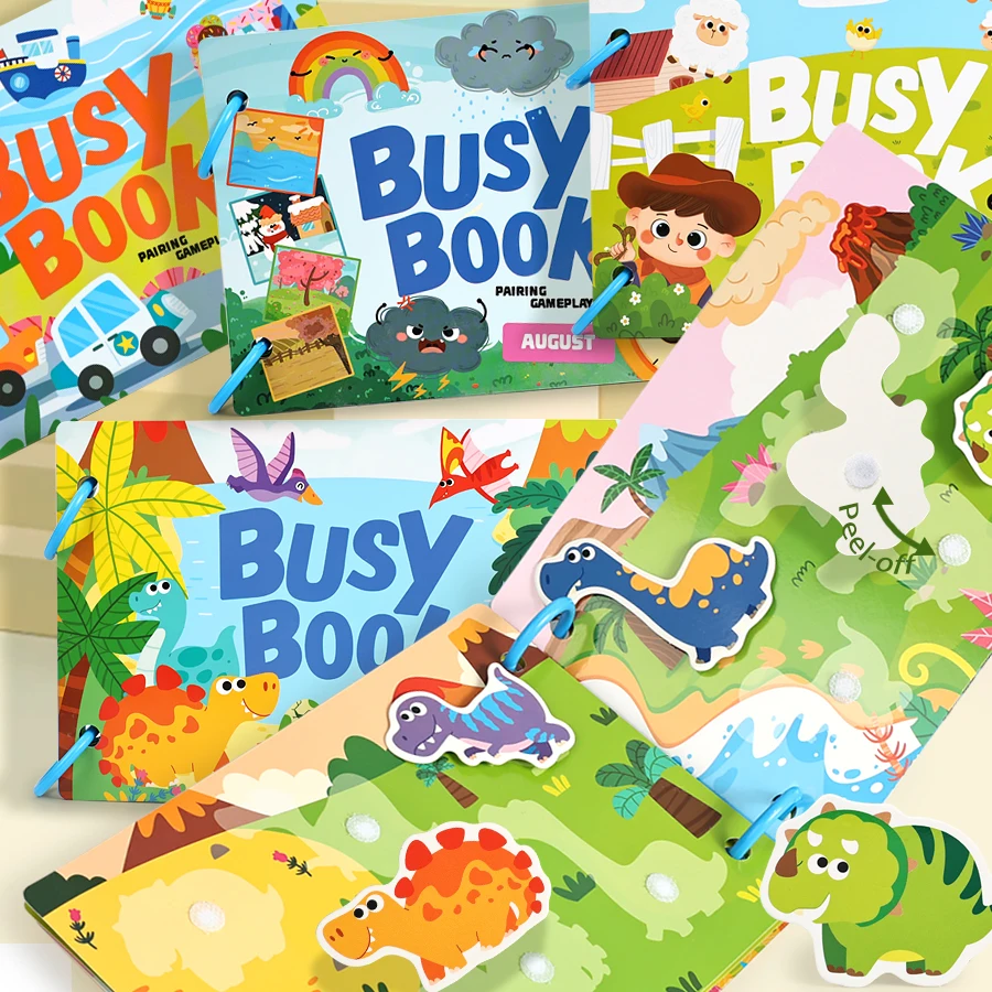 

New Children Quiet Busy Book Reusable Cartoon Sticker Books Kids DIY Sticker Interactive Games Montessori Paste Book Toy Gifts