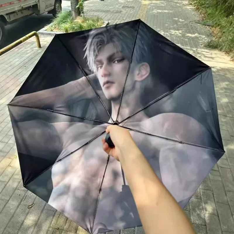 Game Love And Deepspace Sylus Cosplay Anime Fully Automatic Sunscreen Umbrellas Sun Parasol Collapsible Rainshade Sun Rain Gift