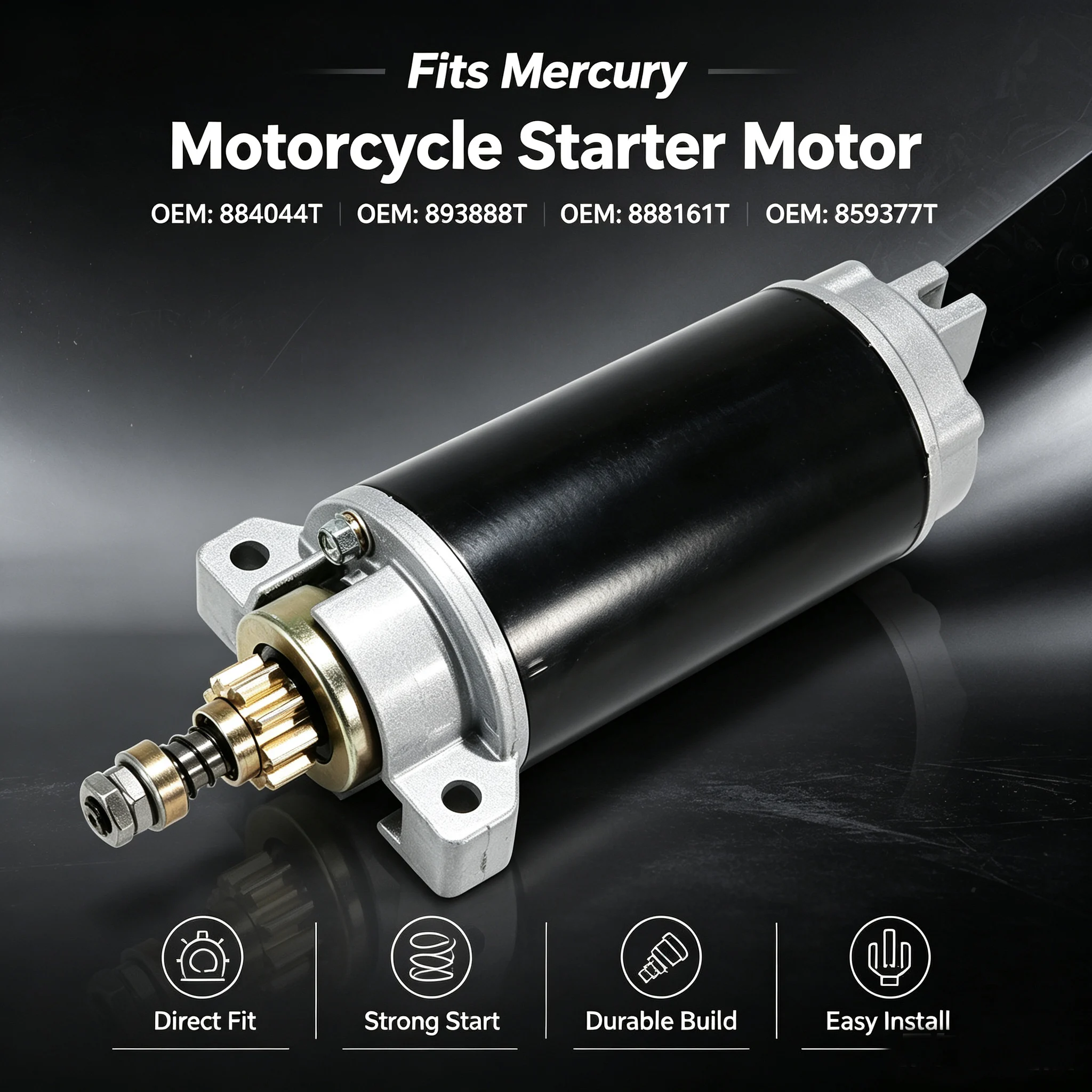 Starter Motor For Mercury 35 40 50 60hp F35 F40 F50 F60 4-Stroke Boat Engine 884044T 893888T 888161T 859377T