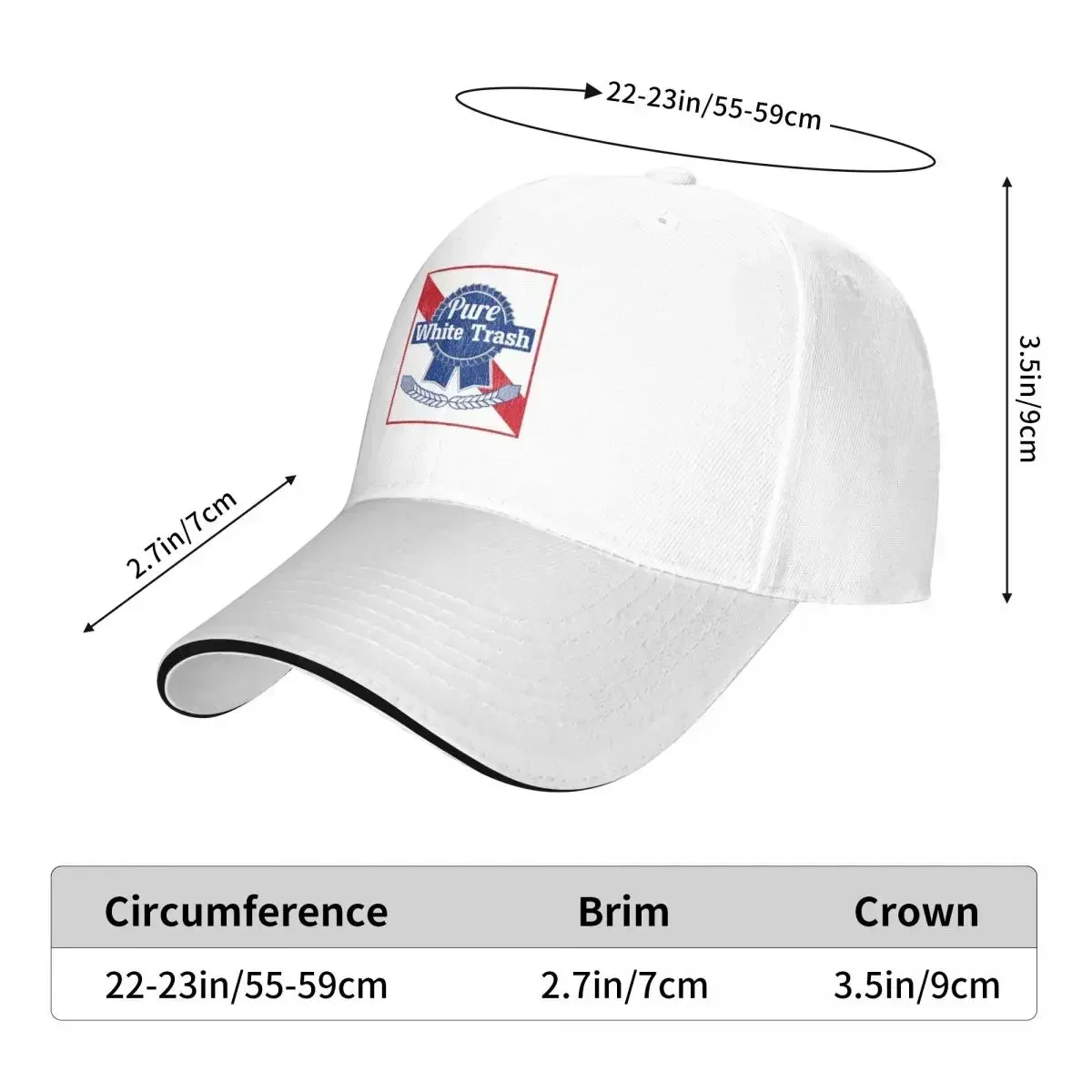 2026 Funny Redneck Gift, Pure White Trash Cap Fashion Casual Baseball Caps Adjustable Hat Hip Hop Summer Unisex Baseball Hats
