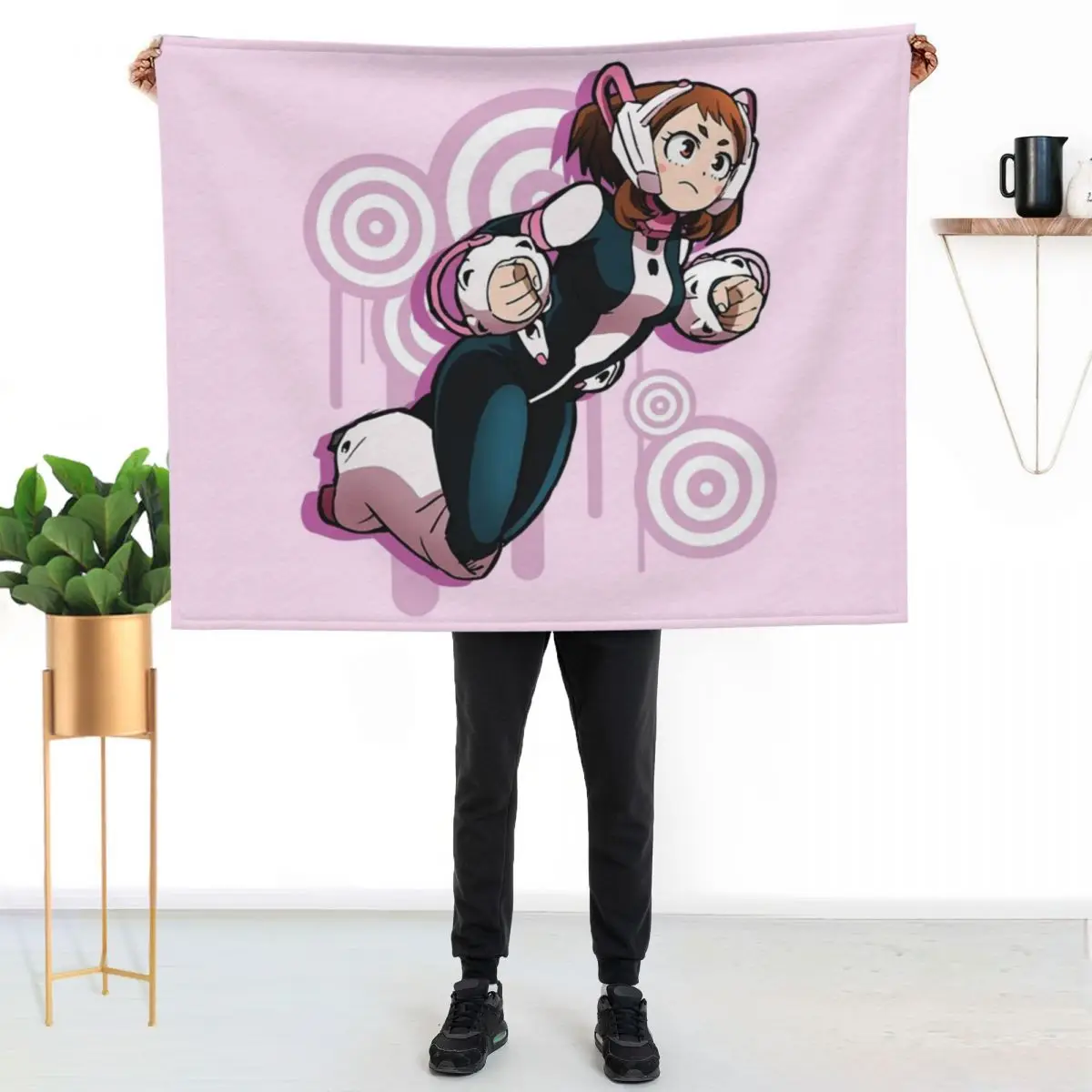 

BNHA Uraraka Ochaco Throw Blanket Wrinkle Resistant Lightweight Blanket