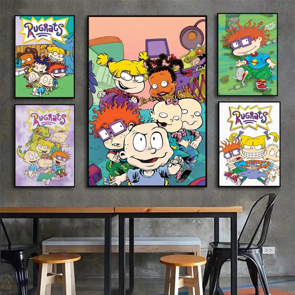 Cartoon R-Rugrats Anime Poster Wall Art Home Decor Room Decor Digital Painting Living Room Restaurant Kitchen Art