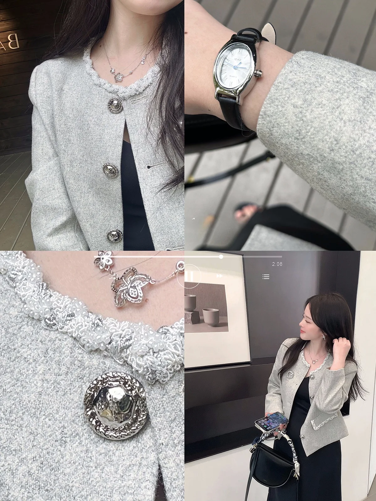 

Шерстяное пальто ручной работы Rosewth Lake Ore Ey Pearl с текстурой, высококачественное, для повседневной носки, с длинными рукавами, круглым вырезом, из чистой шерсти.