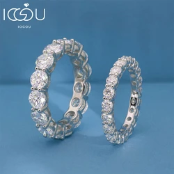 IOGOU Personalized Moissanite Full Eternity Bands 925 Sterling Silver Ring For Women Girl Fine Jewelry 5mm 3mm D Moissanite Ring