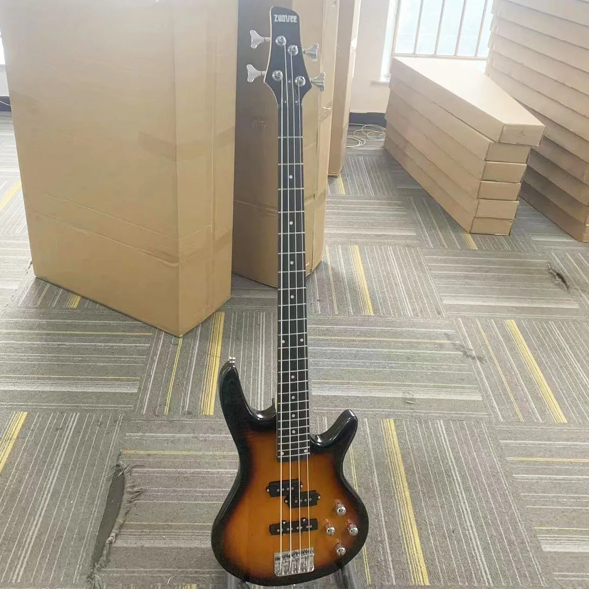 Bajo Eléctrico de 4 Cuerdas con Pastillas Pasivas 1v2t, Bajo PJ de 24 Trastes, Cuerpo de Madera de Tilo, Mástil de Arce