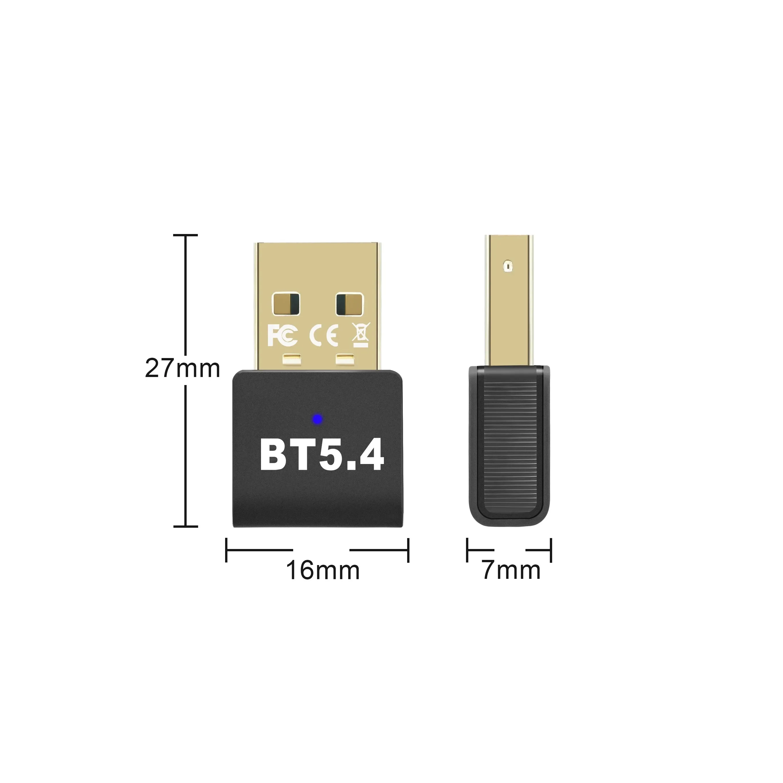 Adaptateur USB Bluetooth 5.4 5.3, transmetteur et récepteur sans fil, dongle audio pour PC et ordinateur portable