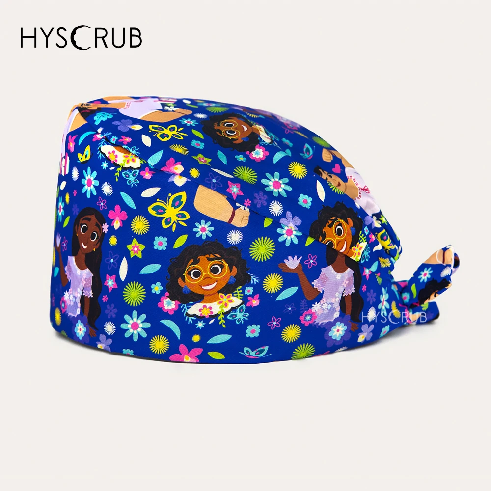 Pink printed women's surgical hat Working Caps for nursing accessories Breathable Scrub Cap for Medical