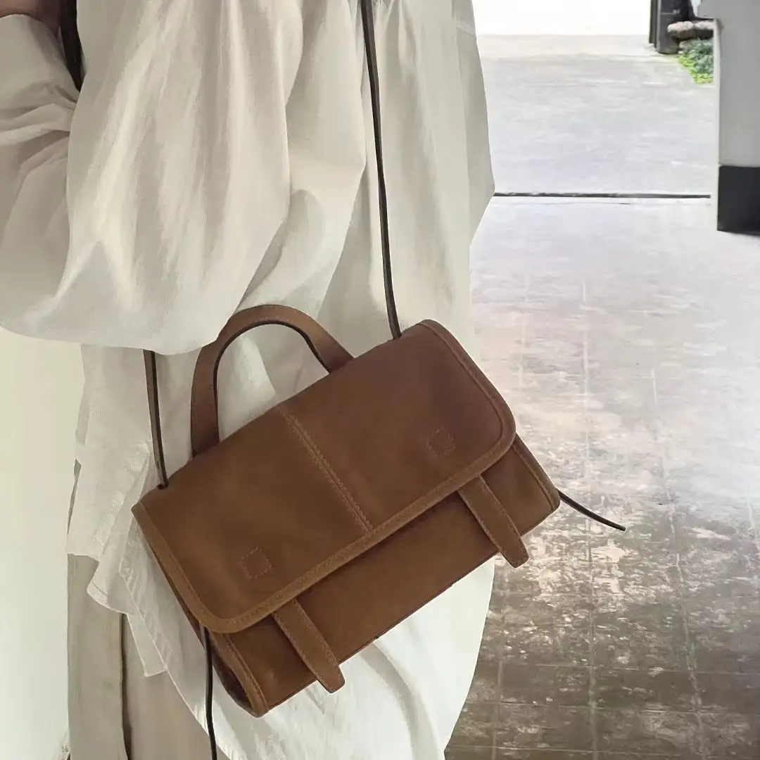 Vegetable-Tanned Leather Messenger Bag Vintage-Style Versatile One-Shoulder Crossbody Bag Women's Handbag Commuting - view 2