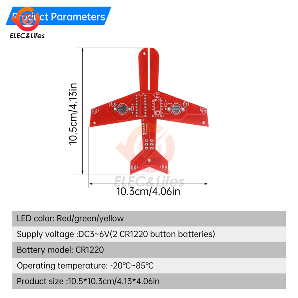 Electronic Small Airplane Flash 7 LED Flow Light Circuit Making Kit NE555+CD4017 DIY Welding Practice Parts Red/Green/Yellow