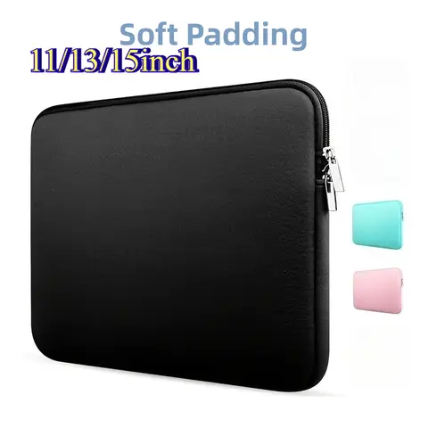 11/13/15Inch Laptop Sleeve Case Protective Soft Padded Zipper Cover Carrying Computer Bag Compatible with Notebook Tablet