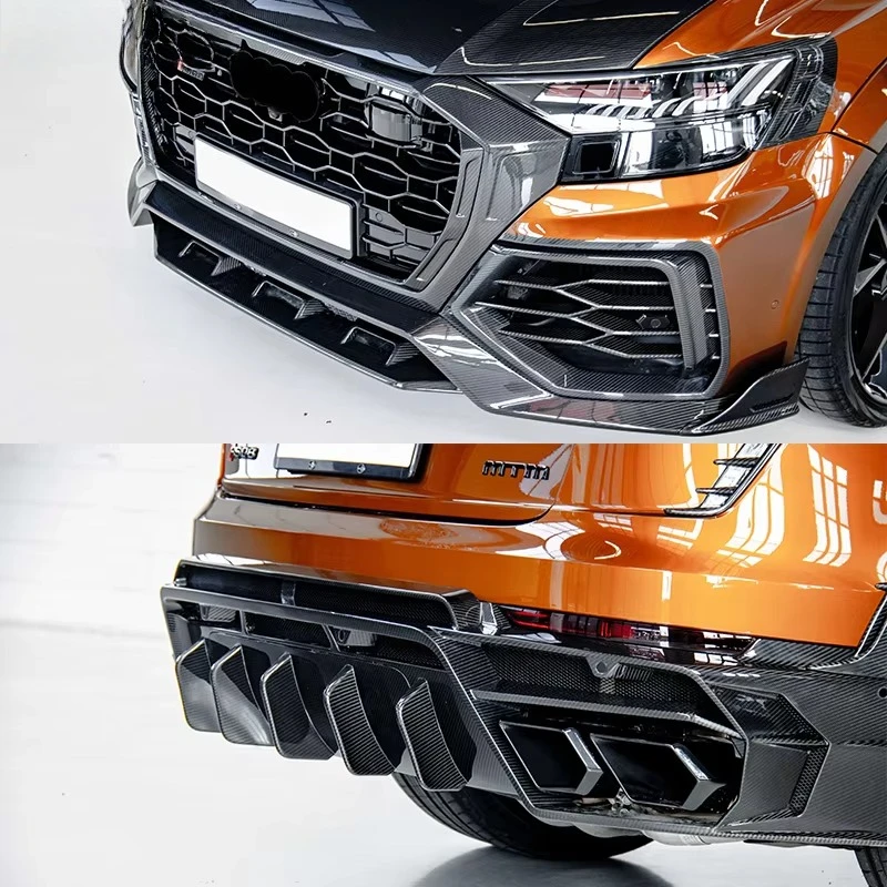 Suitable forAudi RS Q8 Modified Mansoy Carbon Fiber Car Spoiler Kit Front Lip Rear Lip Top Wing Rear Wing