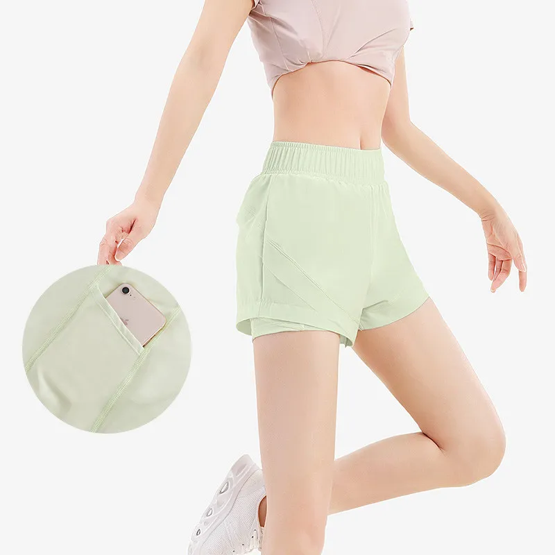GOLDEN CAMEL Running Shorts Women Yoga Pants Fake 2pcs Sports Gym Shorts Quick-Dry Fitness Breathable Workout Shorts for Women image 4