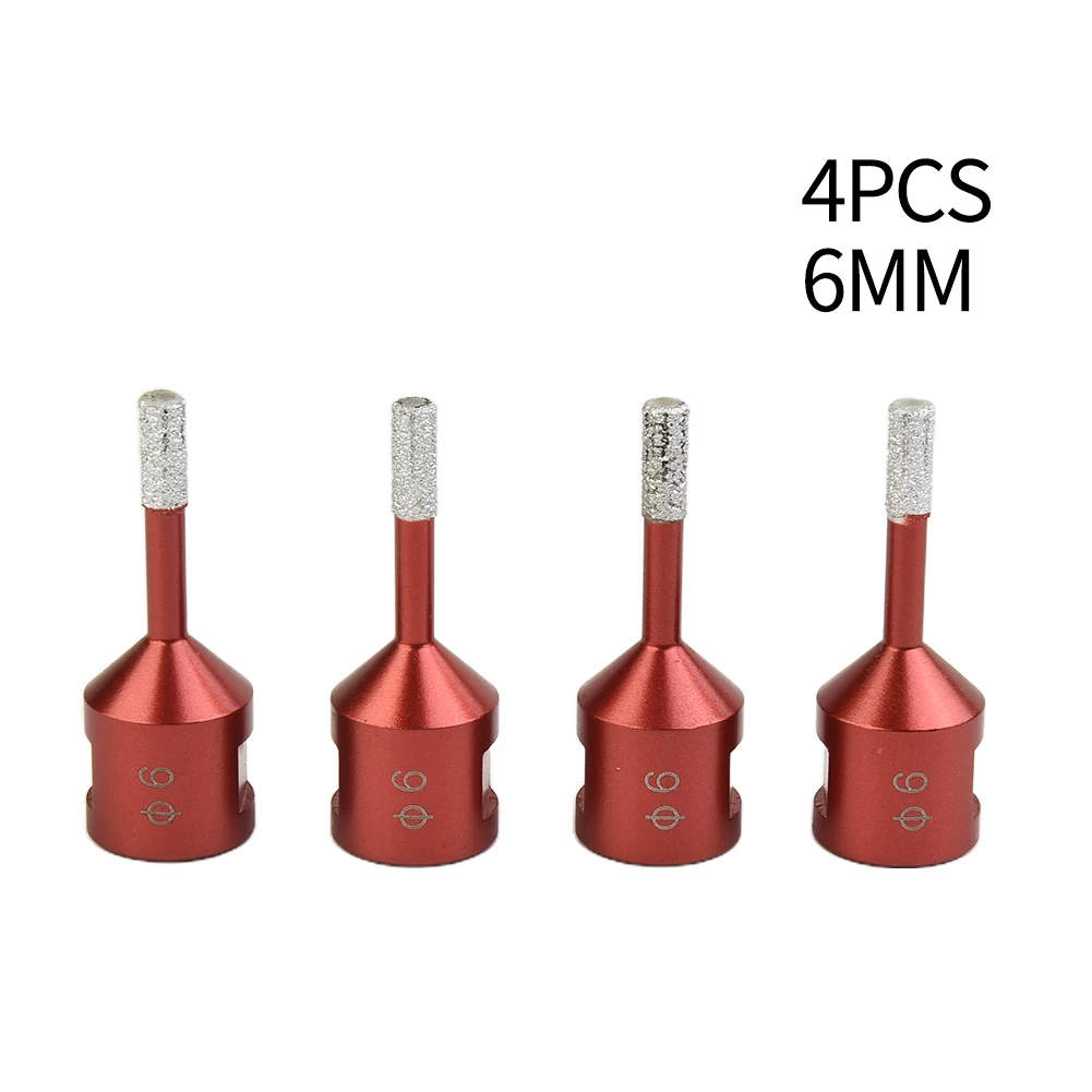 Universal Alarme Brocas, brasagem a vácuo, broca a seco, ferramentas, novo, M14, alta qualidade, 4Pcs, 6mm