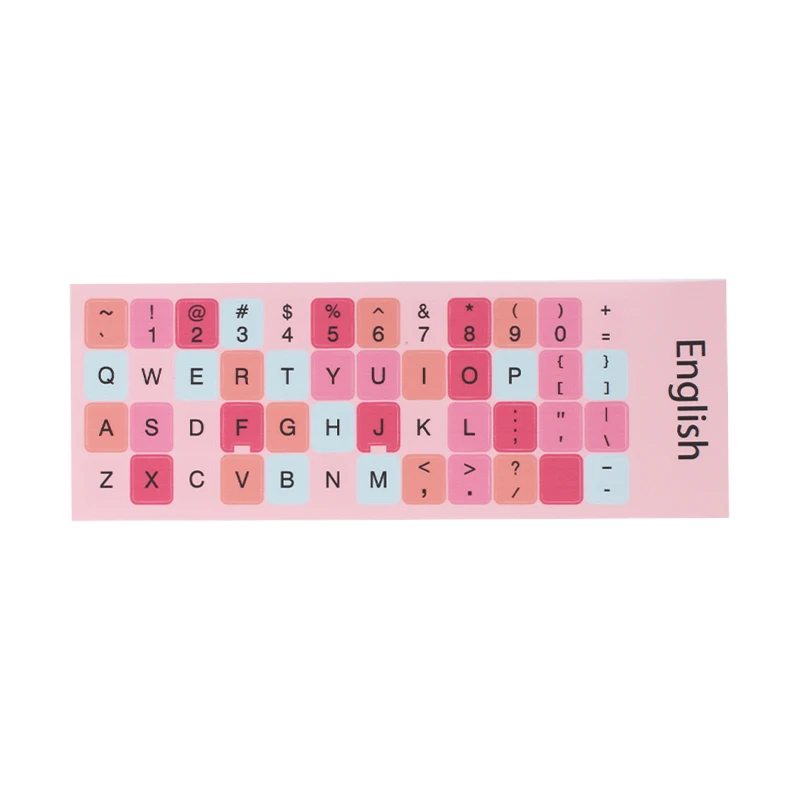 2pcs Colorful Keyboard Stickers Multilingual English Korean Spanish Japanese Russian Letters, Universal for Computers &Notebooks