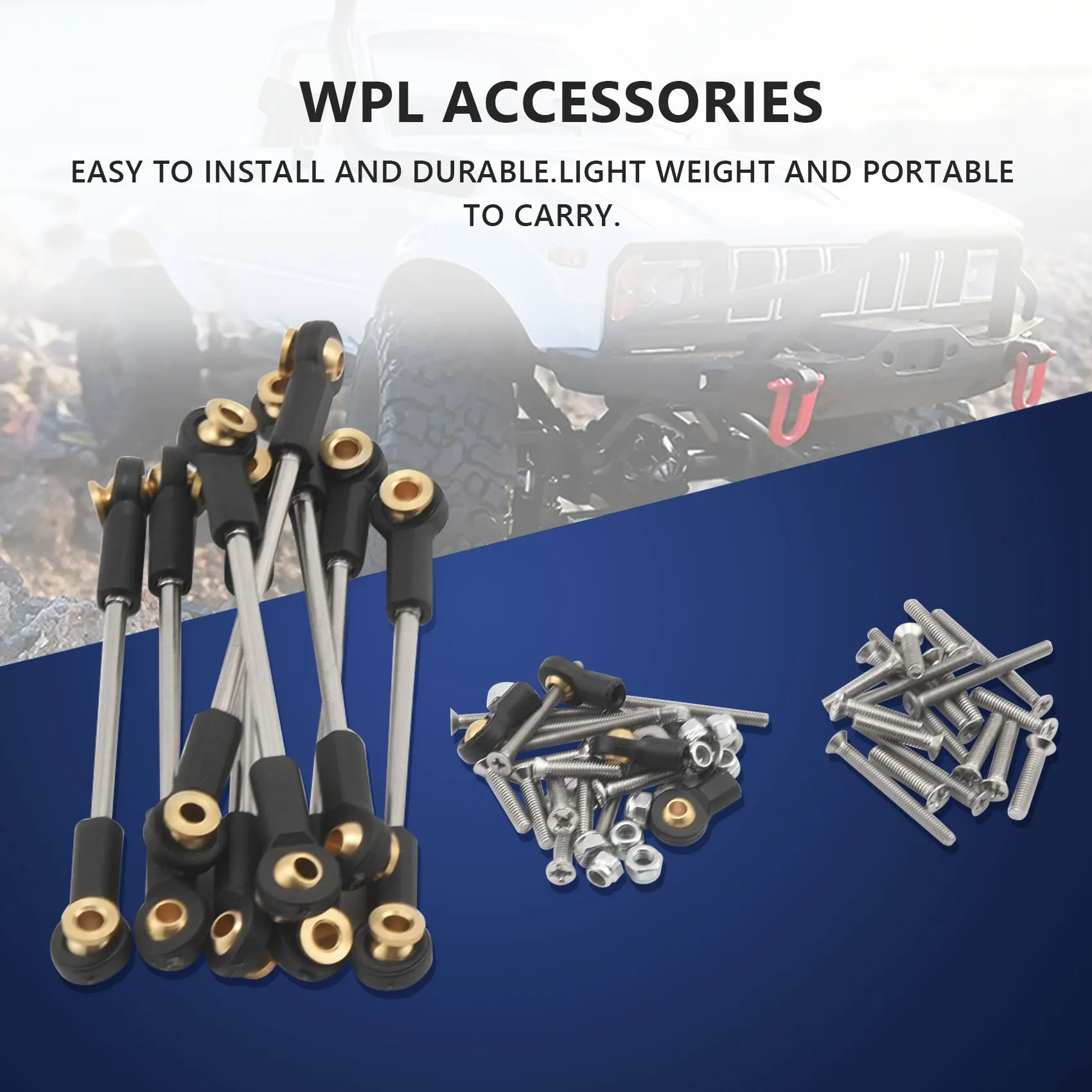 Zestaw metalowych drążków kierowniczych do WPL 1/16 C14 C24 RC Car Parts