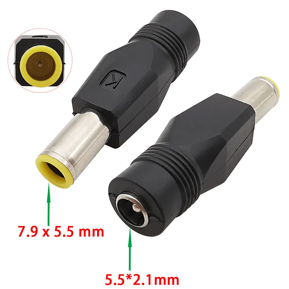 1/2/5szt Złącze zasilania DC Wtyczka DC 5,5x2,1mm Żeńskie gniazdo do 7,9x5,5 mm Wtyczka męska z adapterem ładowania pinowego do laptopa Lenovo IBM