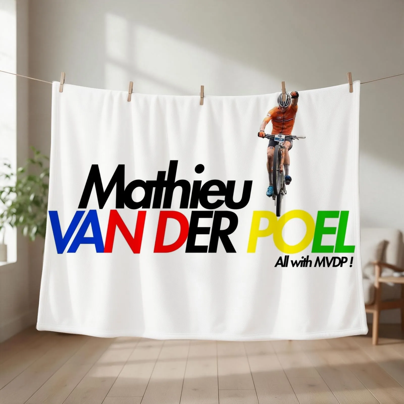 Mathieu van der Poel All with MVDP ! Throw Blanket couch cozy soft plush fuzzy picnic outdoor blanket