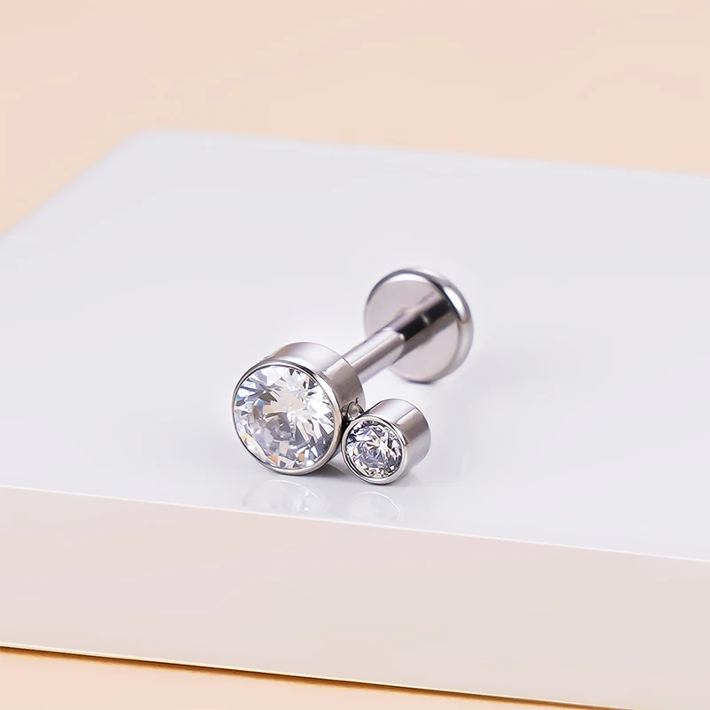 G23 Titan 16G Labret Ohr Ring Zirkon Stein Helix Tragus Knorpel Ohrring Tragus Stud Lip Stud Helix Piercing Körper schmuck