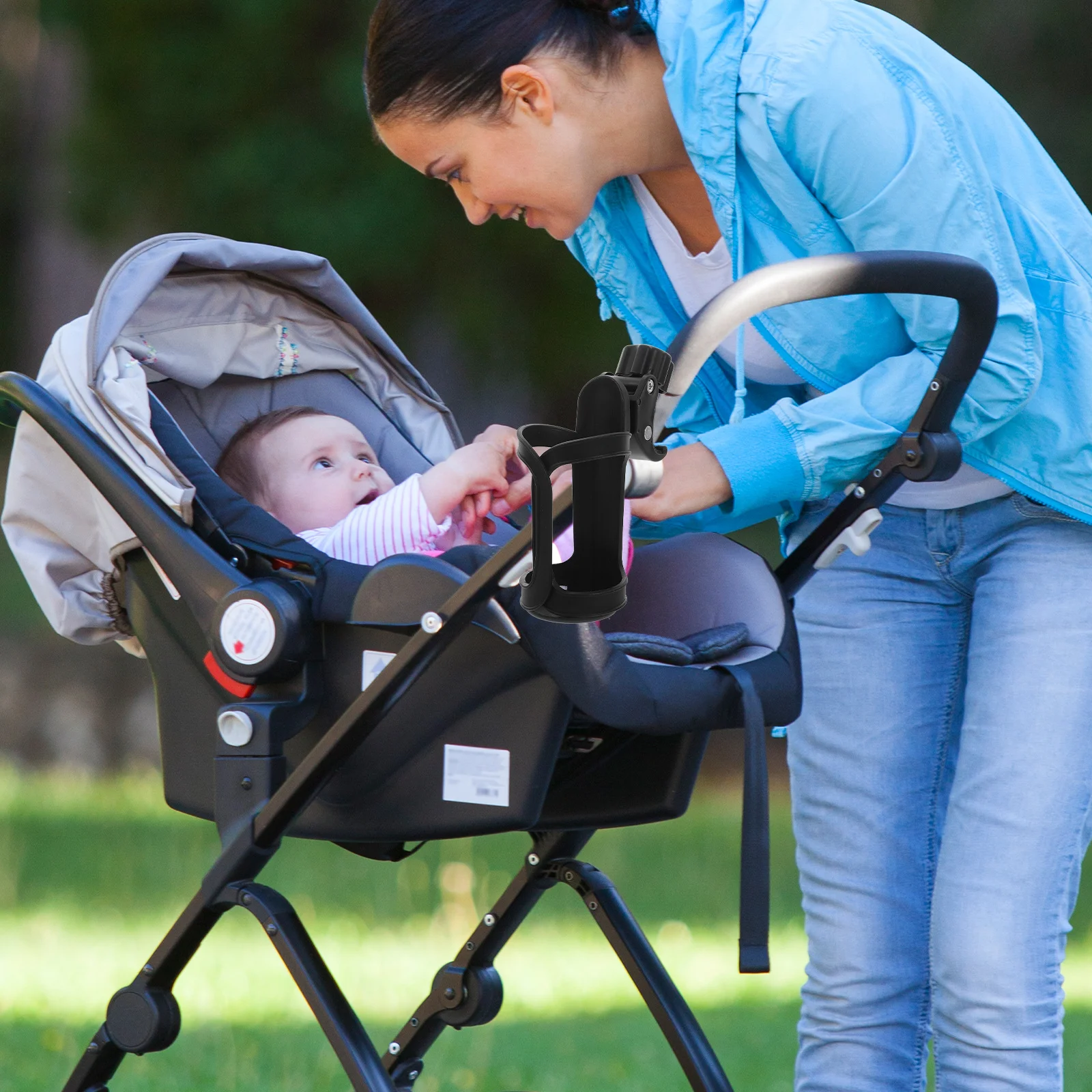 

Wheelchair Cup Holder Attachment Black Universal Fit for Stroller Bike Scooter Quick-Release Portable Bottle Holder for Easy