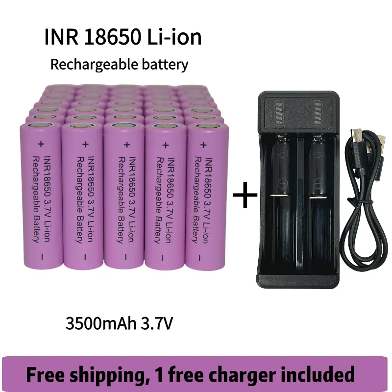 Free Shipping 18650 charger 3.7v Rechargeable Battery 3500mAh 25A 18650Battery Lithium Ion Power Battery for electric tool