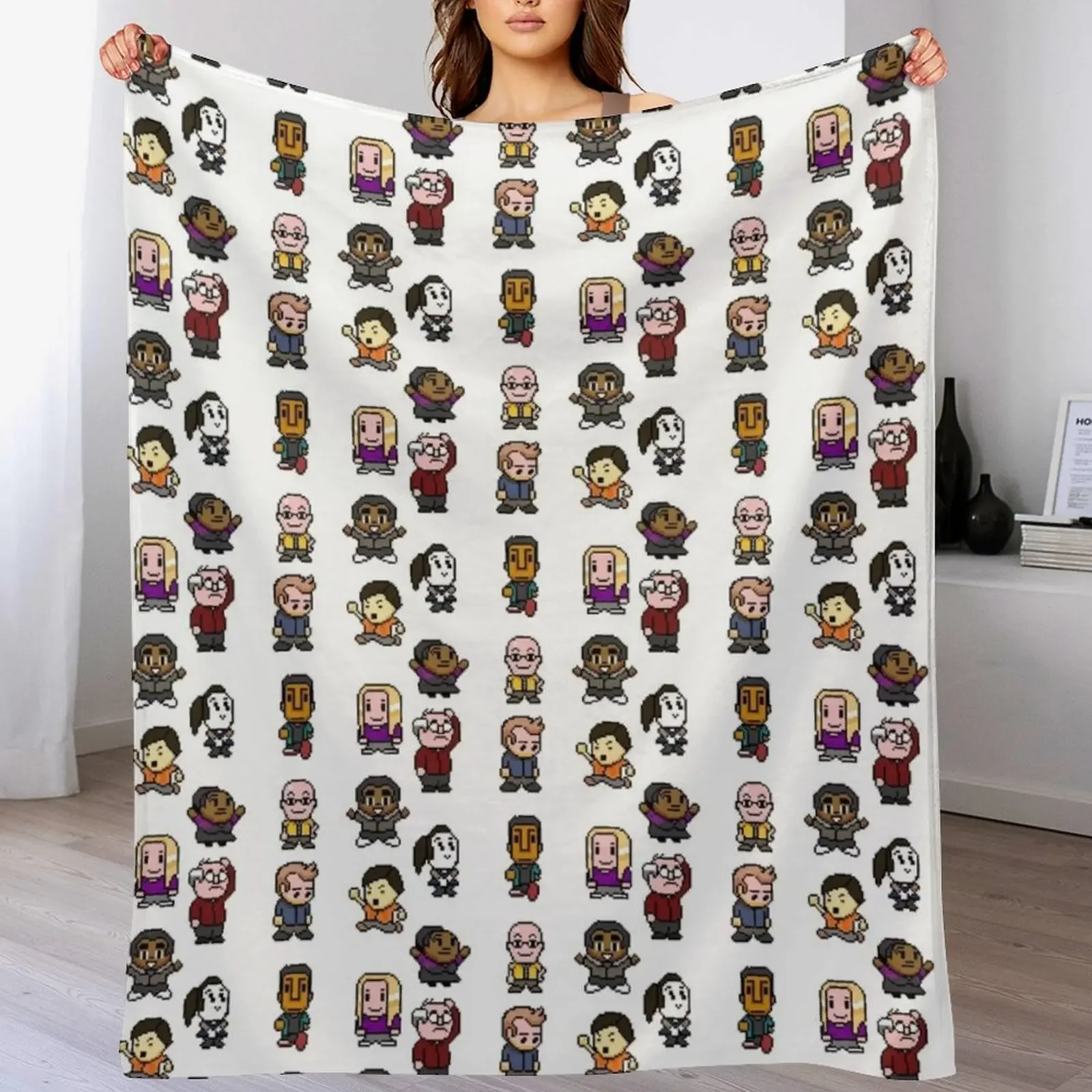 community bit character Throw Blanket Reusable Durable Soft Blanket for All Seasons