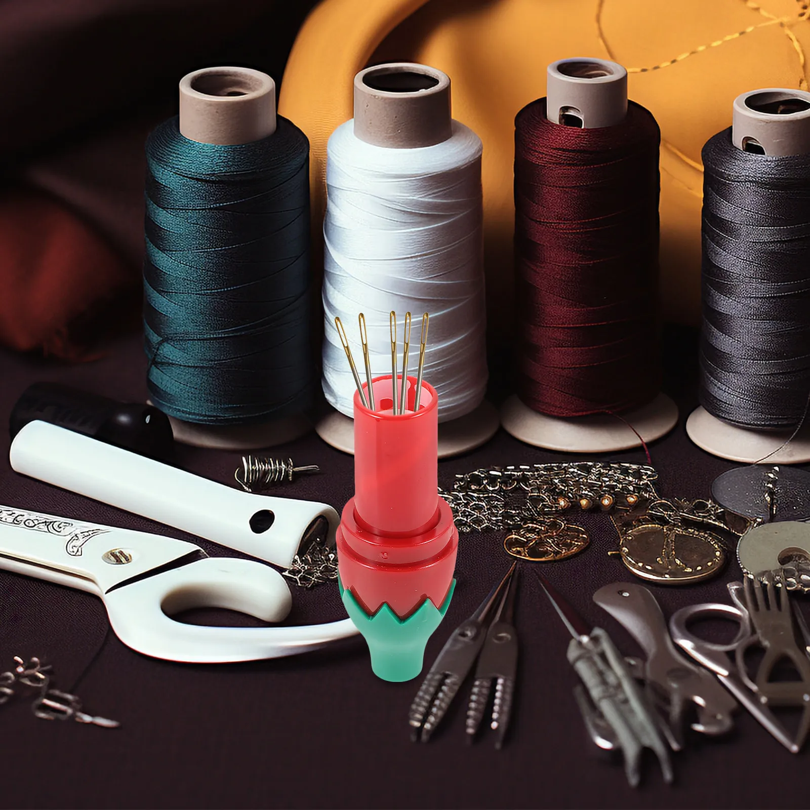 Caja de Almacenamiento de Agujas con Diseño de Frutas (6 Piezas), Mini Contenedor de Herramientas para Manualidades en Casa, Diseño de Plátano y Pimiento