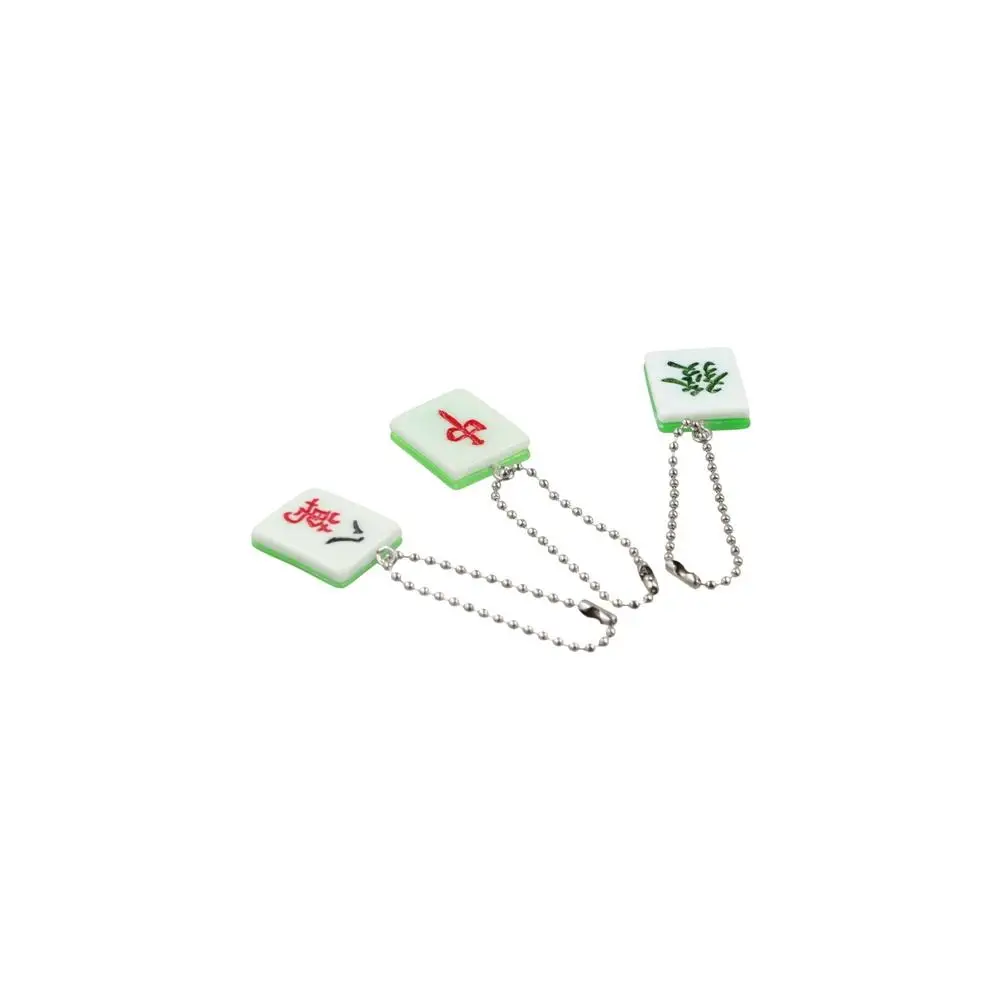 Creative Traditional Mahjong Keychain Resin Cute Mahjong Keyring Green Lucky Chinese Style Pendant Hanging Accessory
