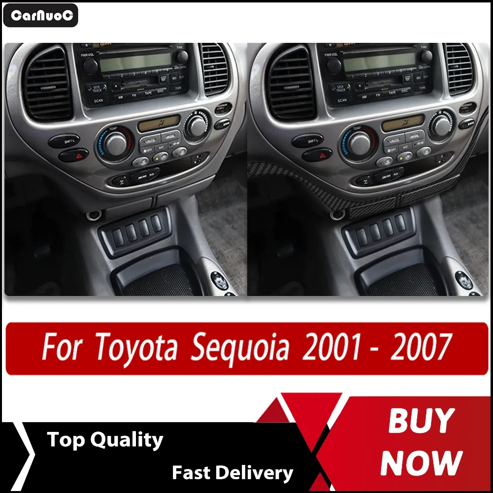 

Carbon Fiber Car Interior Upgrade Kit - Under the center console Trim Decals For Toyota Sequoia XK30 XK40 2001- 2007