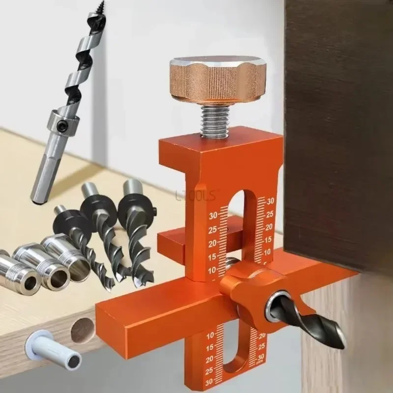 Cabinet Making Auxiliary Jig for Panel, Rebound Device and Hinge Installation - No Handle Cabinet Panel Install Leveling Clamp